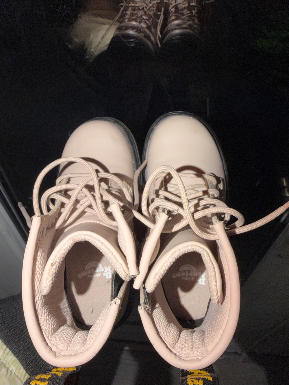 Dr. Martens Kids Pale Pink Lace-Up Ankle Boots